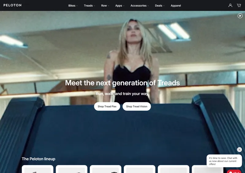 Screenshot of Peloton