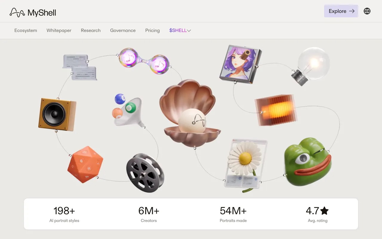 Screenshot of MyShell AI