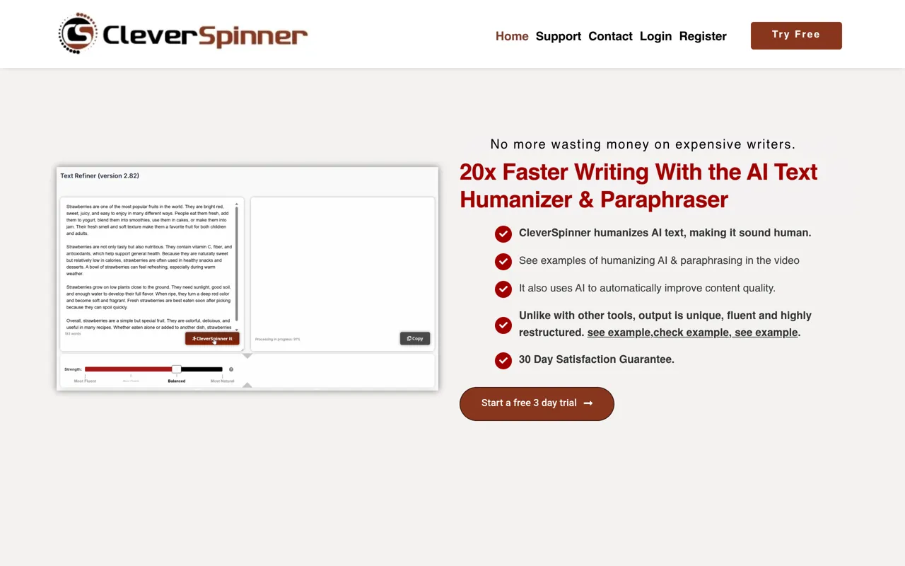 Screenshot of CleverSpinner