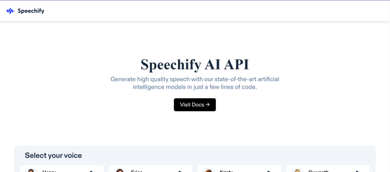 Screenshot of Speechify