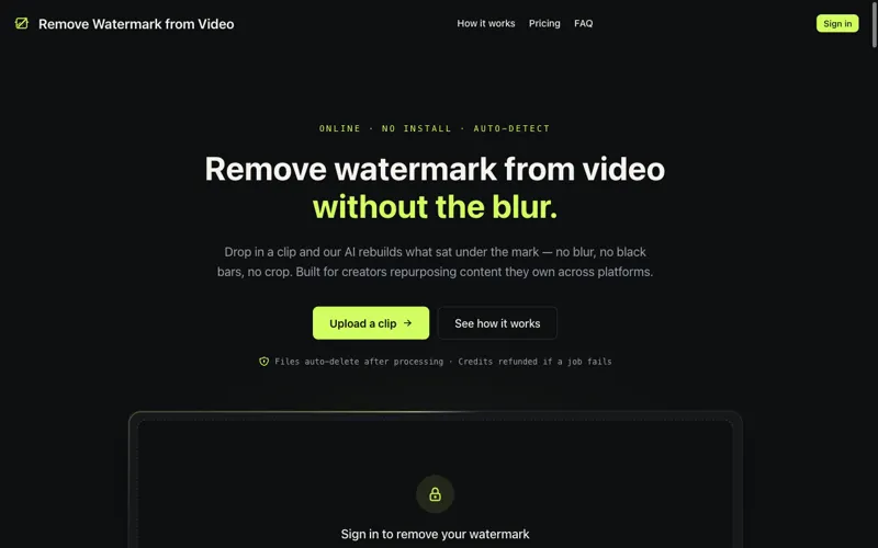 Screenshot of Remove Watermark from Video