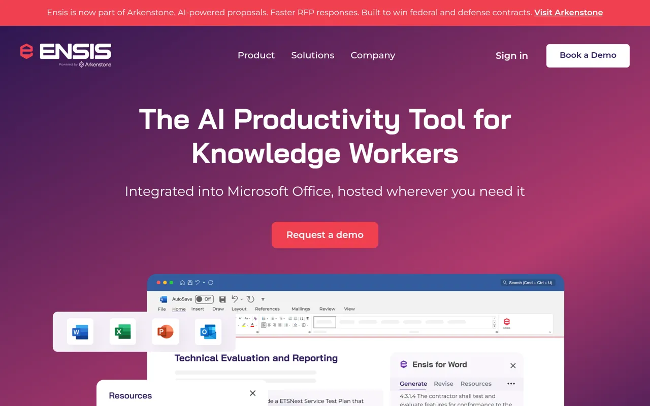 Screenshot of Ensis AI