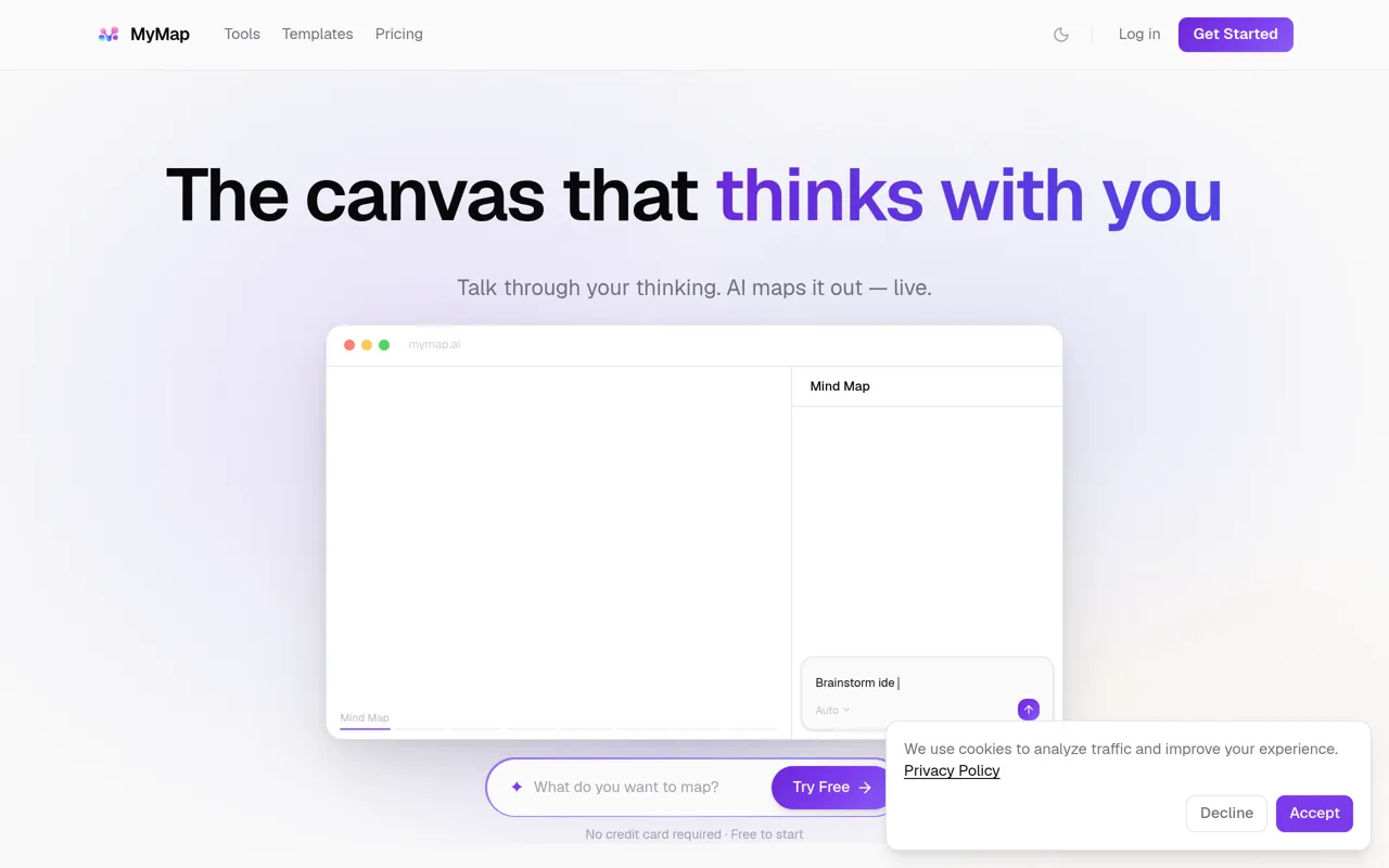 Screenshot of MyMap.AI