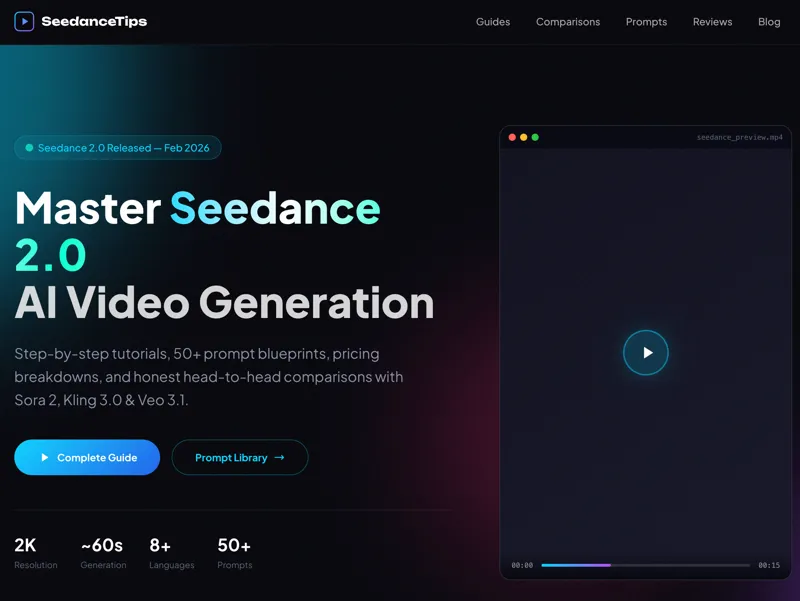 Screenshot of SeedanceTips