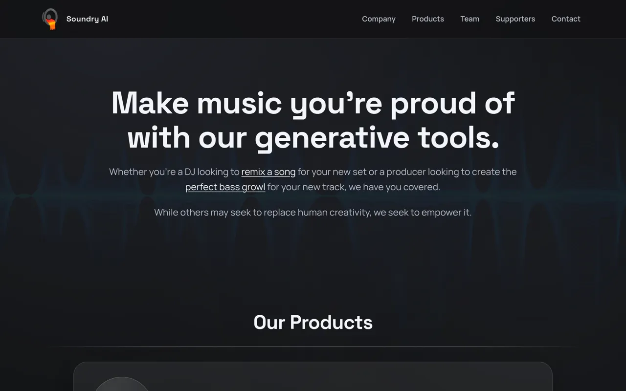 Screenshot of Soundry AI