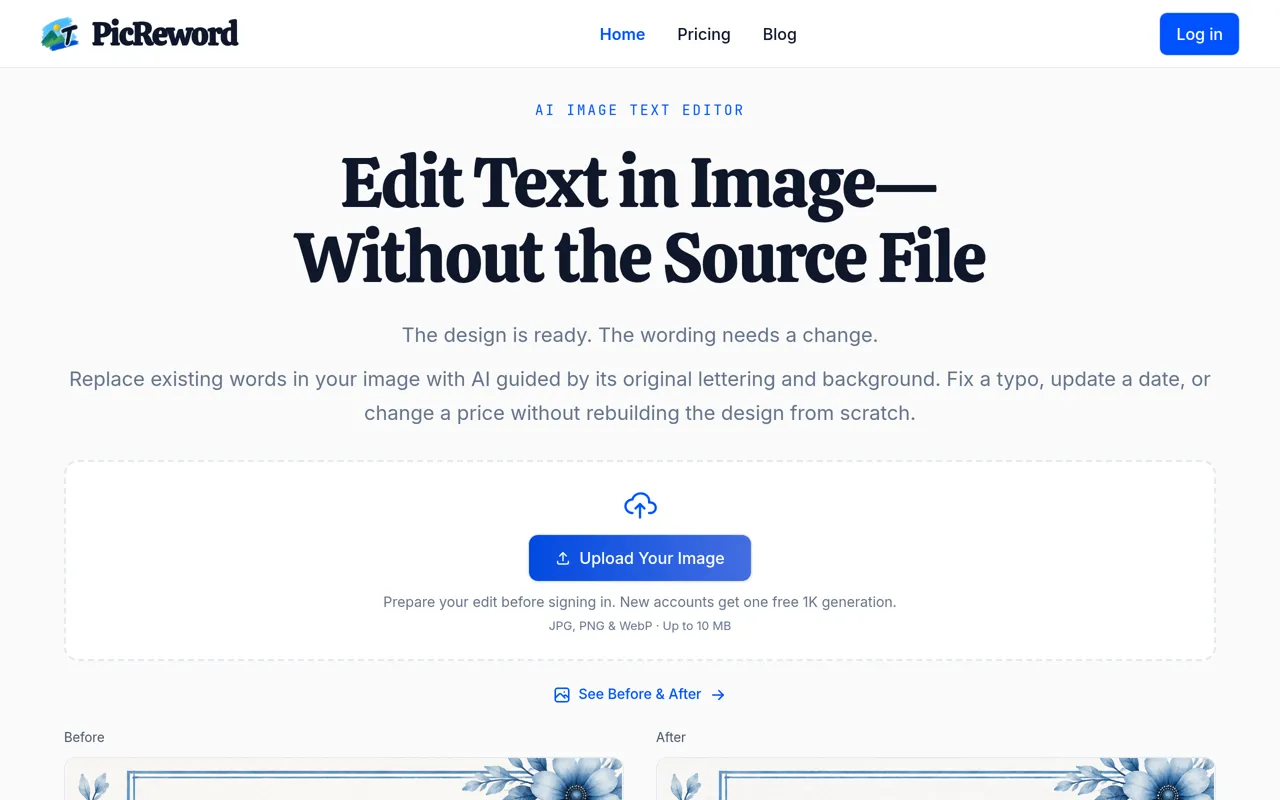 Screenshot of PicReword