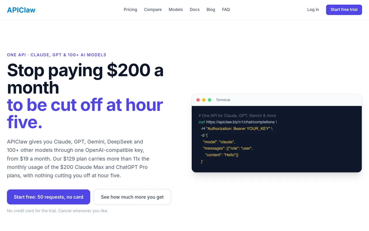 Screenshot of APIClaw