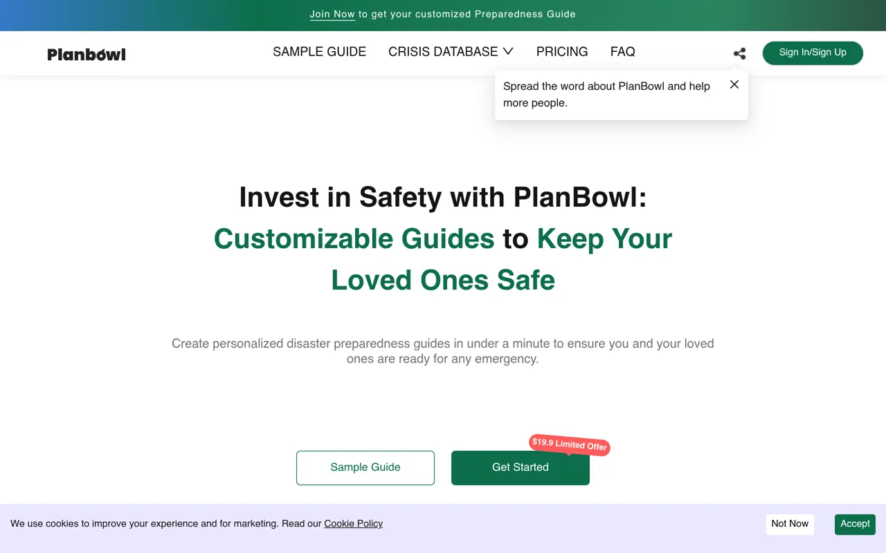 Screenshot of PlanBowl