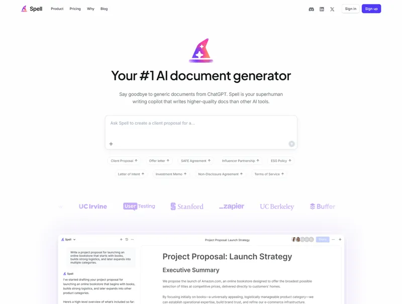 Screenshot of Spell AI