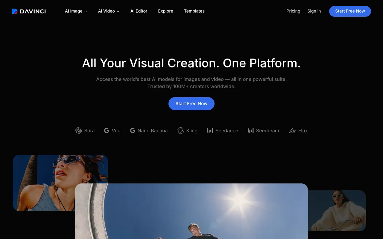 Screenshot of DaVinci AI