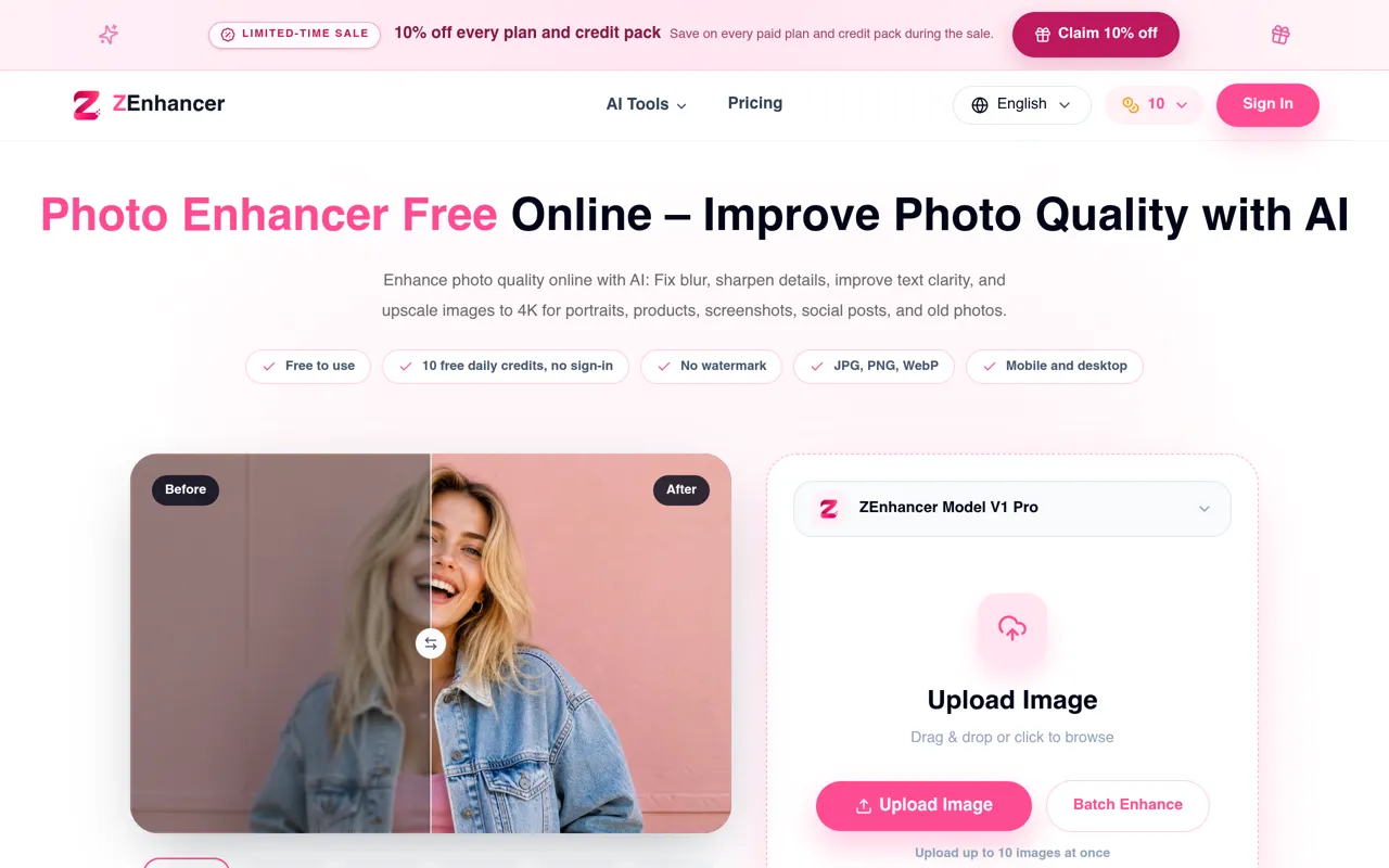 Screenshot of ZEnhancer (Photo Enhancer Free)