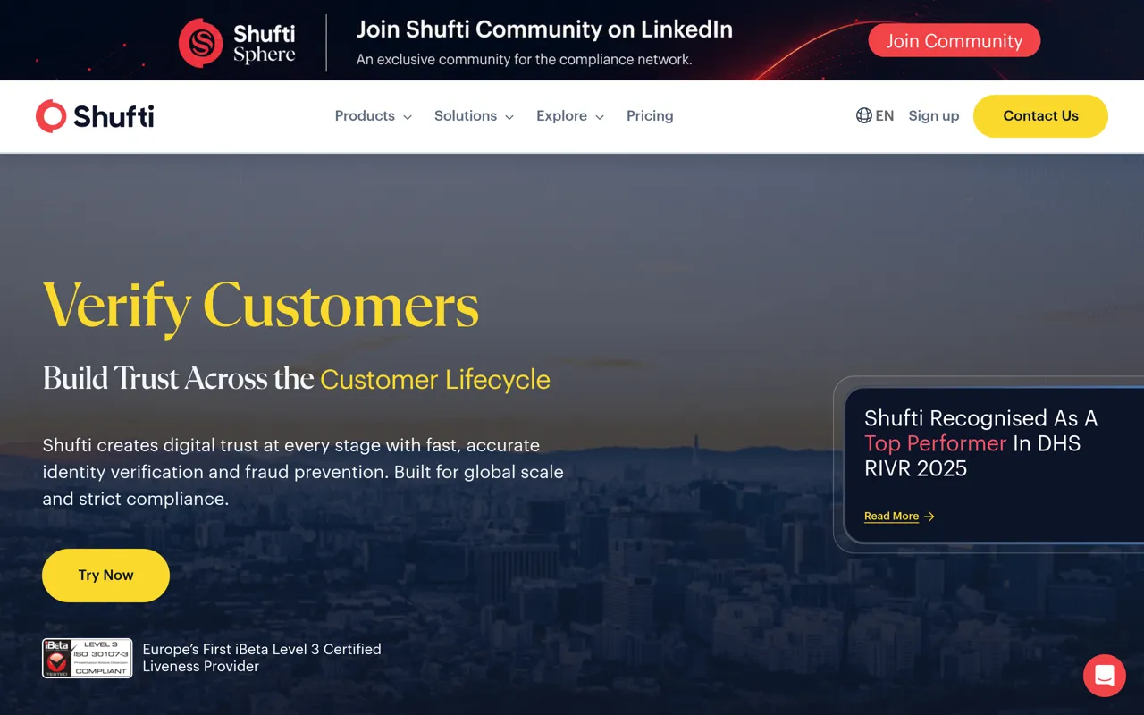 Screenshot of Shufti Pro