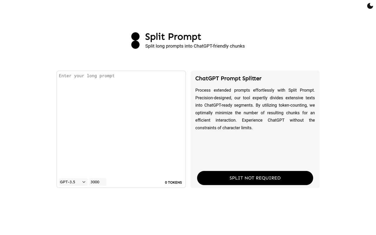 Screenshot of Split Prompt