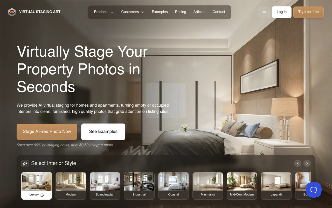 Screenshot of Virtual Staging Art