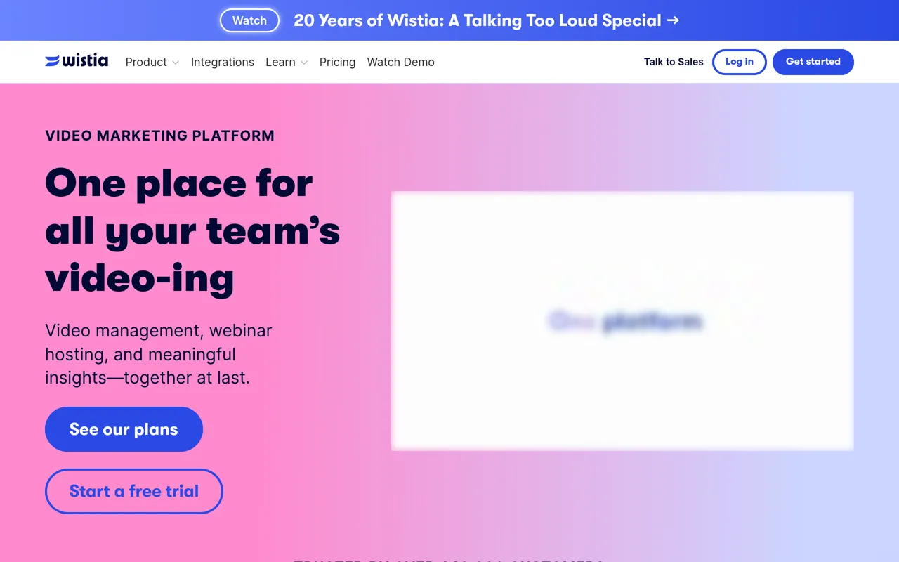 Screenshot of Wistia