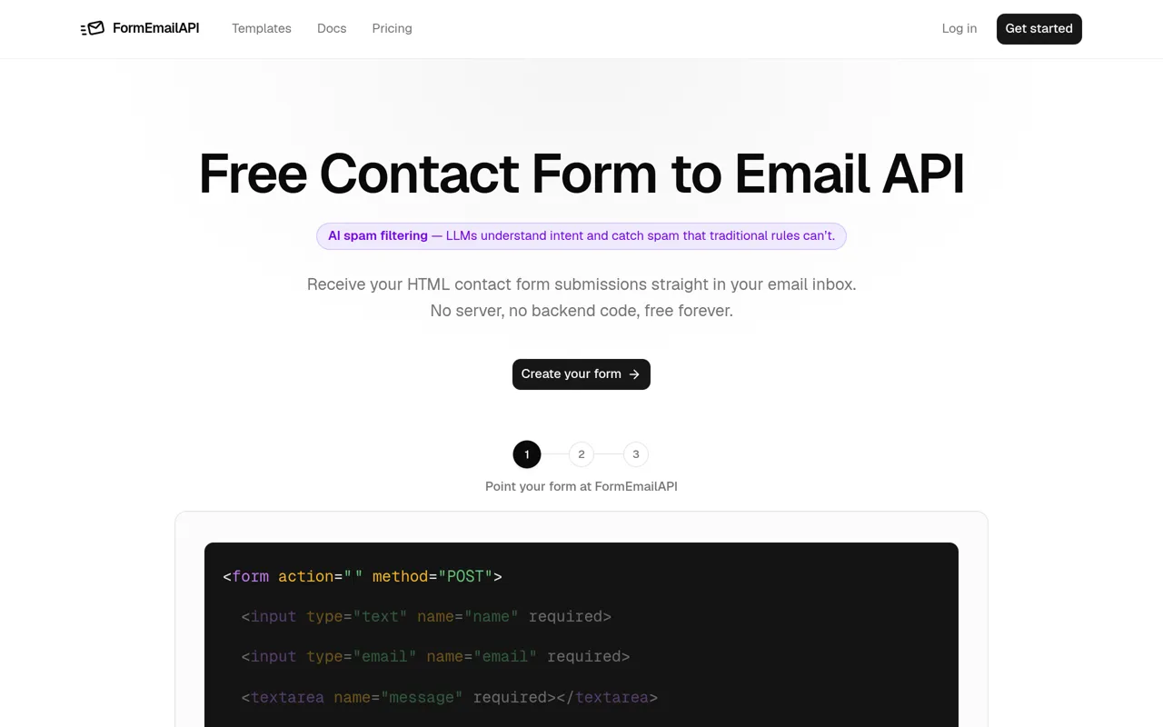 Screenshot of FormEmailAPI