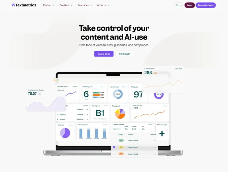Screenshot of Textmetrics