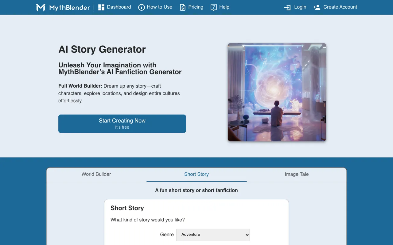 Screenshot of MythBlender