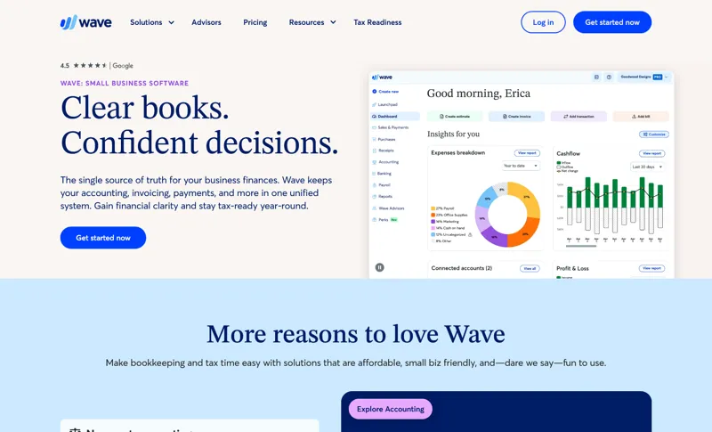Screenshot of Wave Financial