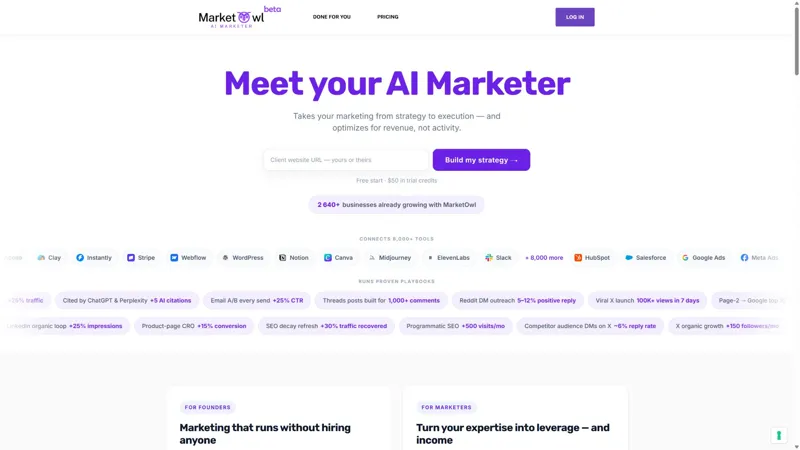 Screenshot of MarketOwl