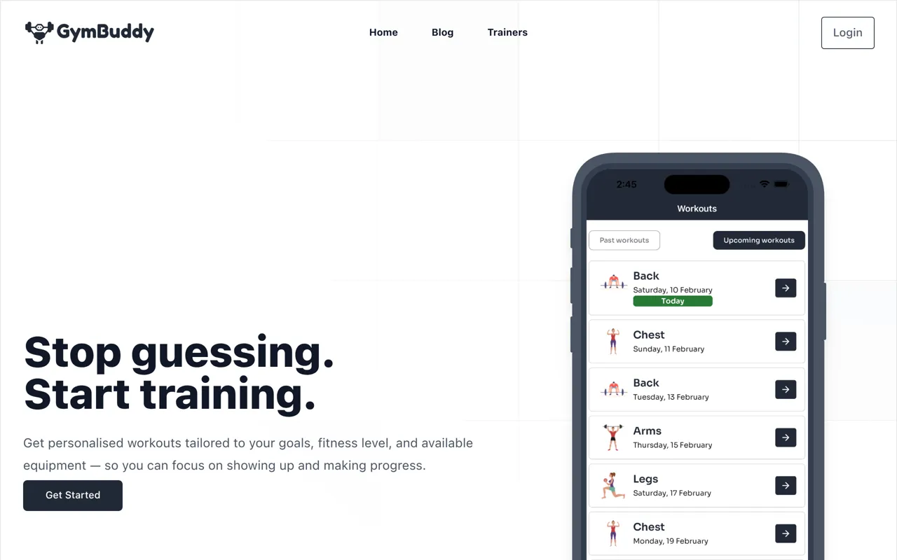 Screenshot of GymBuddy.ai