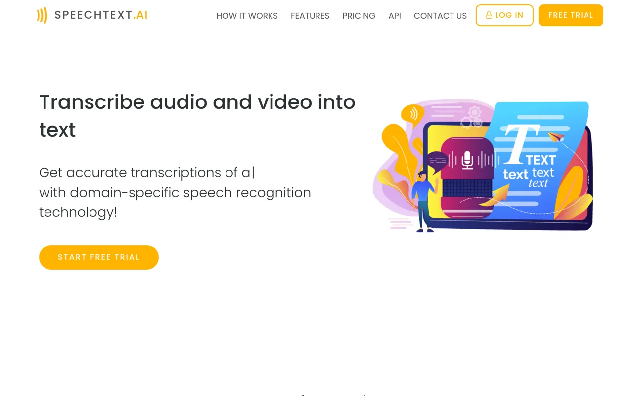 Screenshot of SpeechText.AI