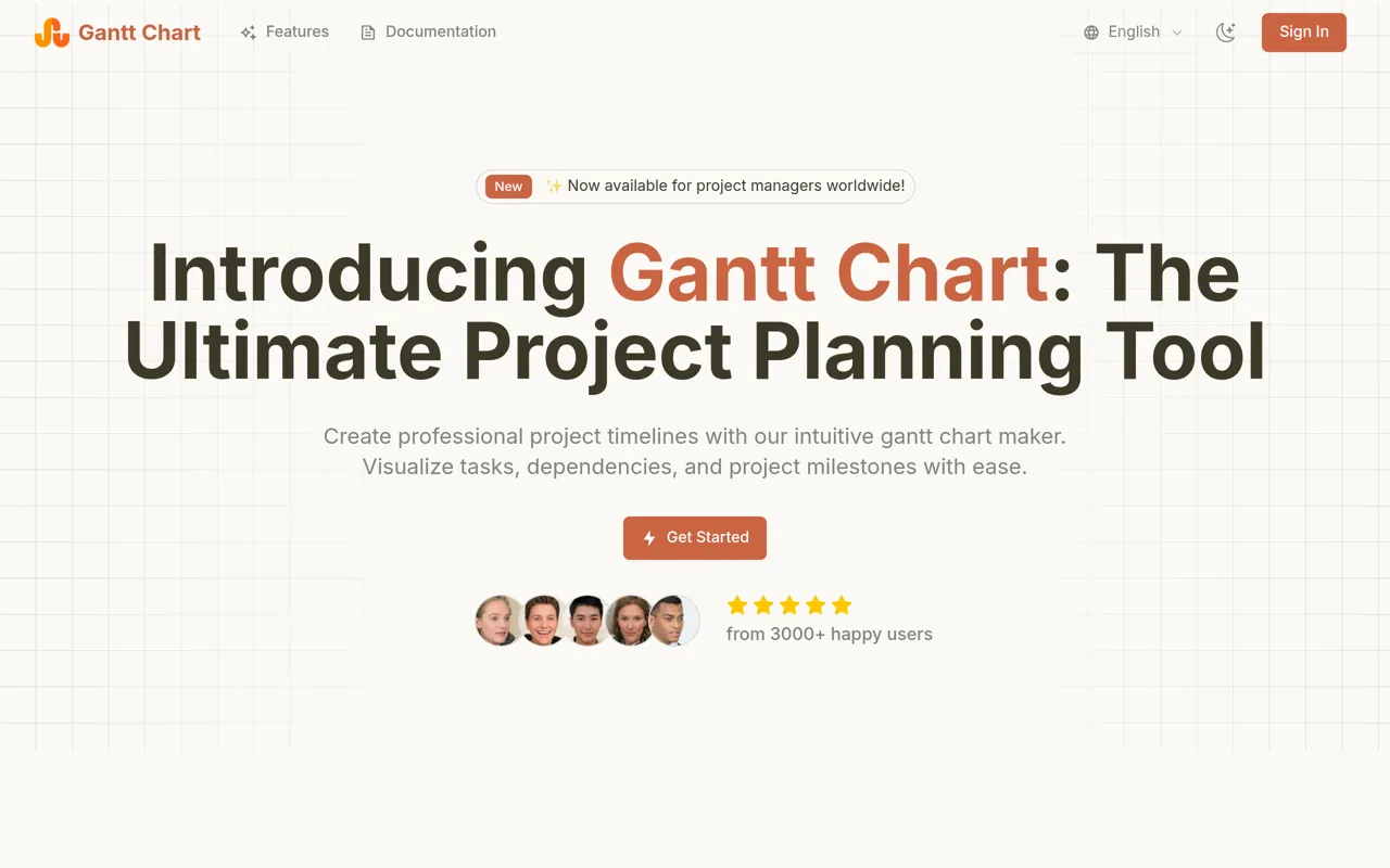 Screenshot of Gantt Chart