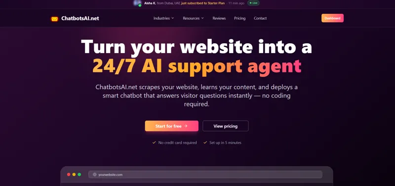 Screenshot of Chatbots AI