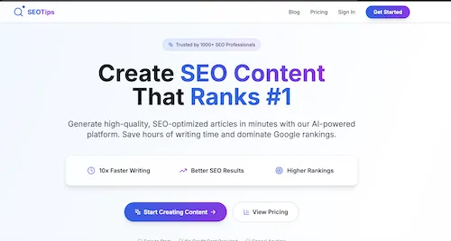 Screenshot of SEOTIP site