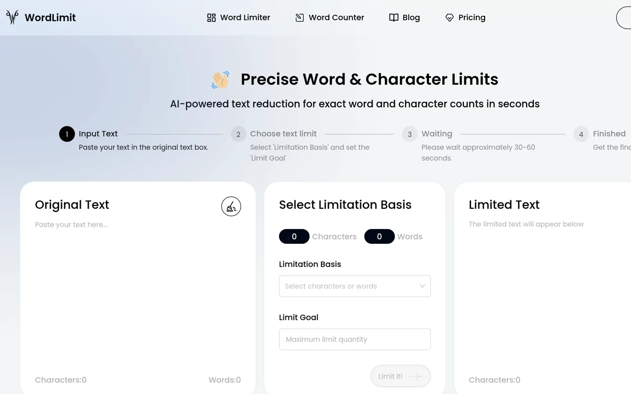 Screenshot of WordLimit