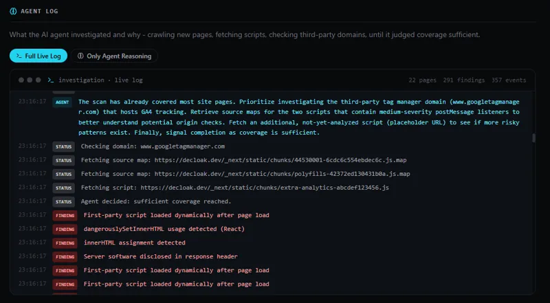 Screenshot of Decloak.dev