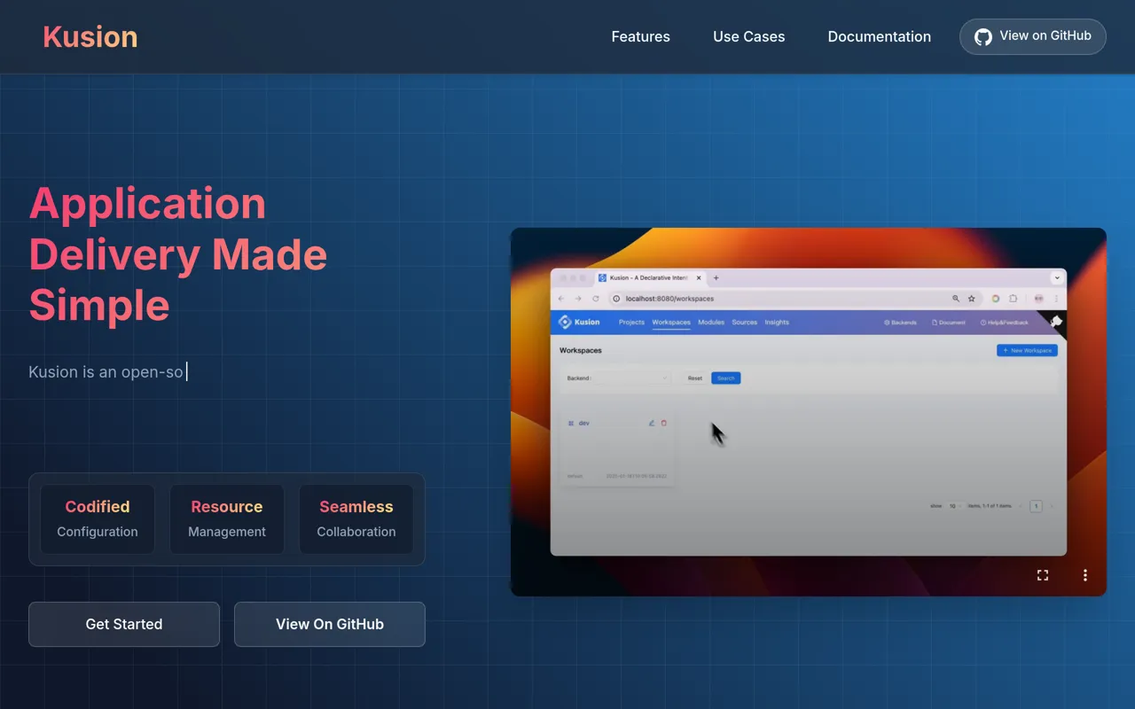 Screenshot of Kusion