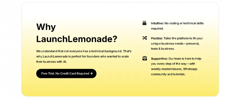 Screenshot of LaunchLemonade