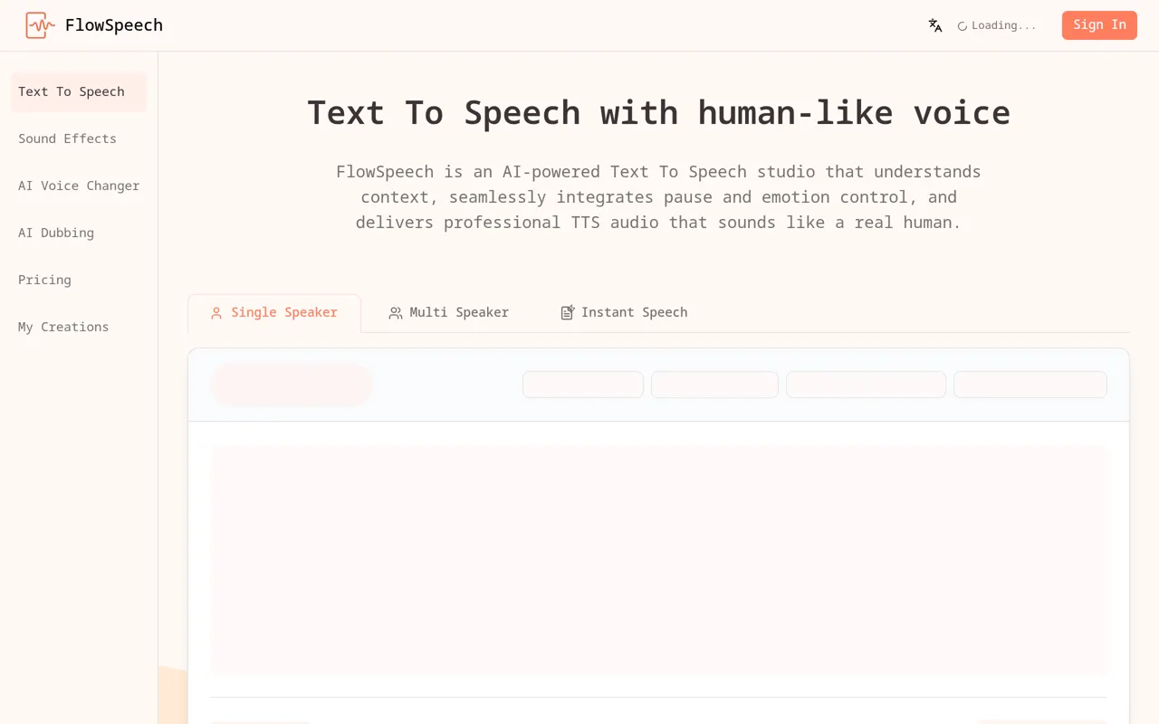 Screenshot of FlowSpeech