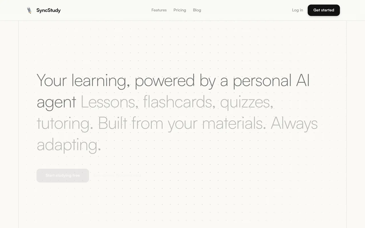 Screenshot of SyncStudy