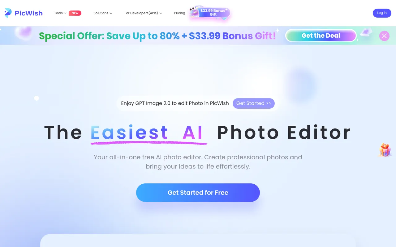 Screenshot of PicWish AI Photo Editor