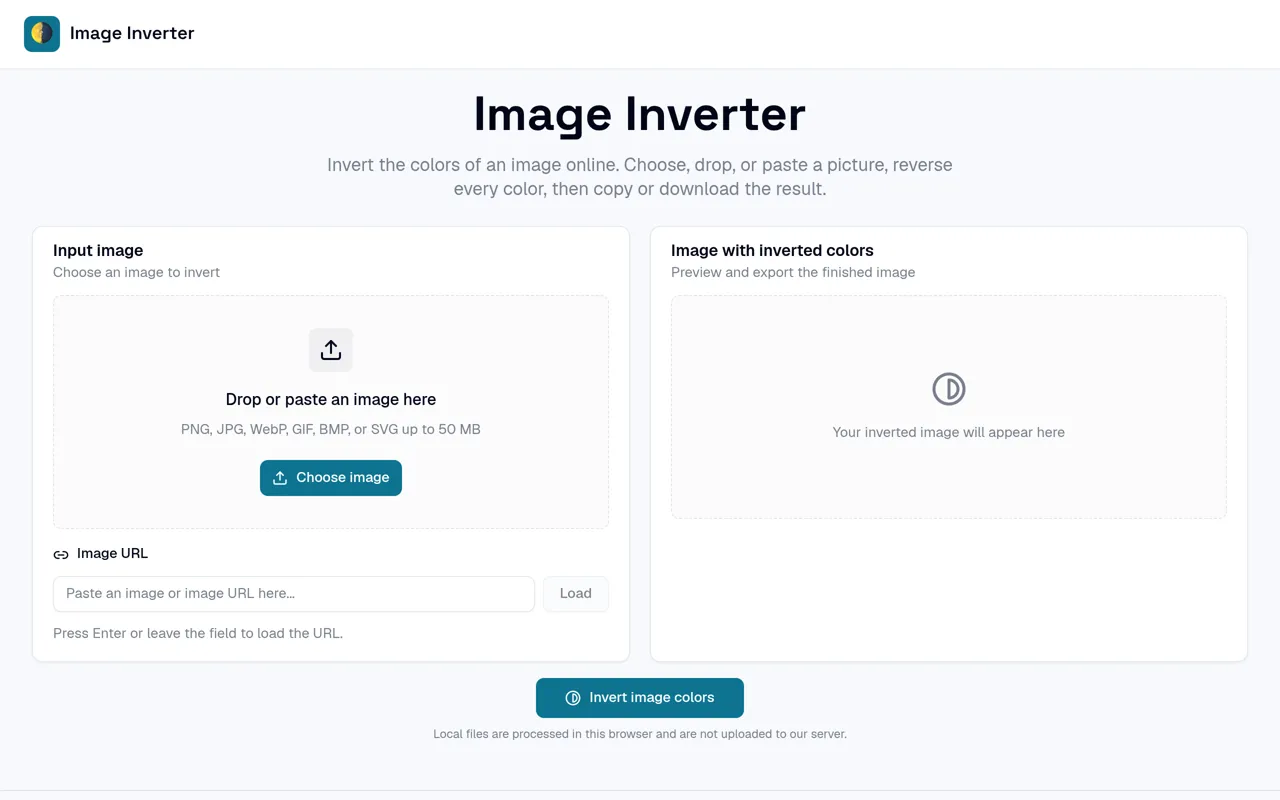 Screenshot of Image Inverter