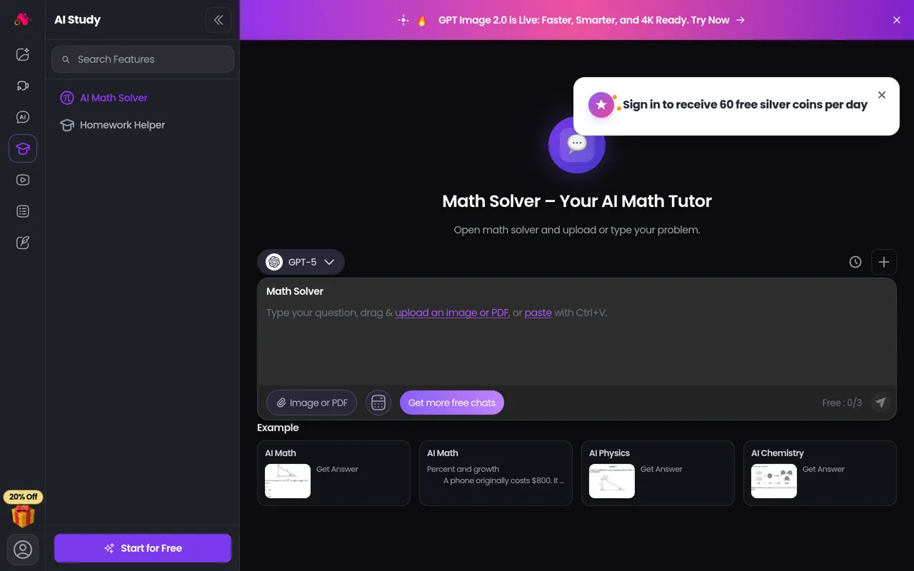 Screenshot of Arting AI Math Solver
