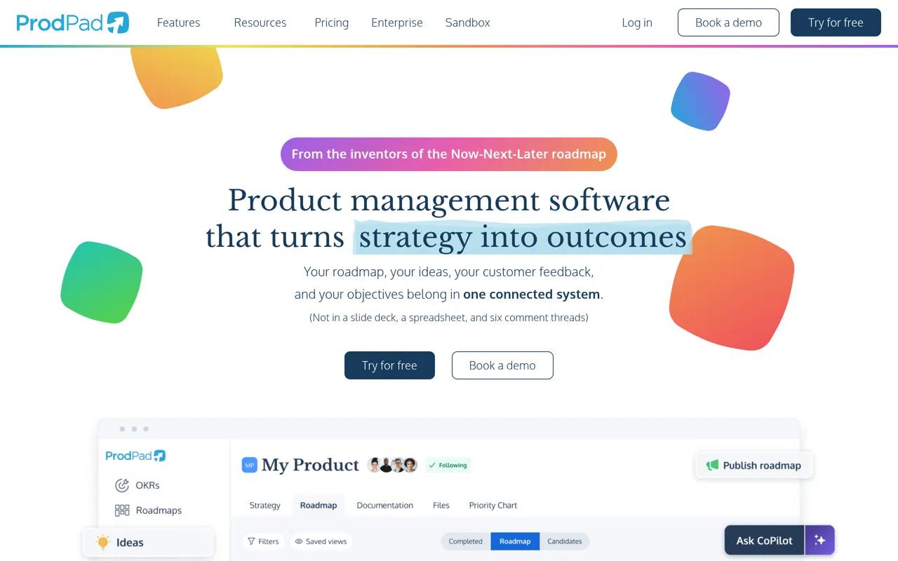 Screenshot of ProdPad
