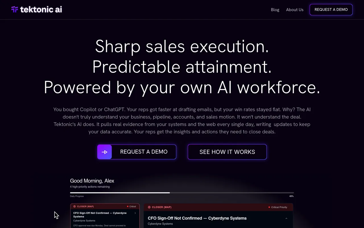 Screenshot of Tektonic AI