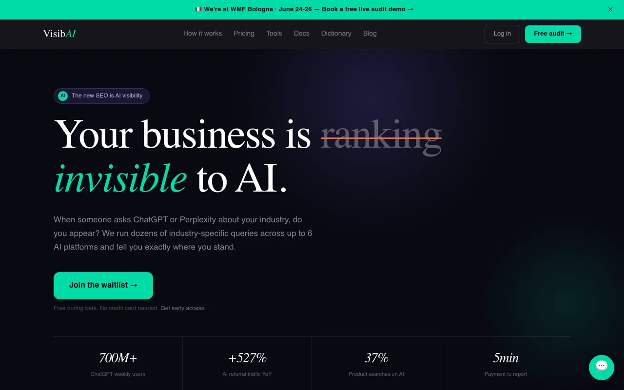 Screenshot of VisibAI