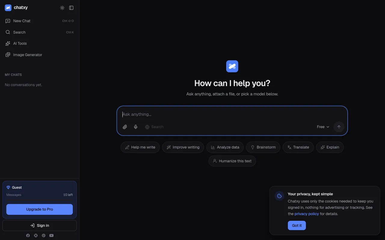 Screenshot of Chatxy