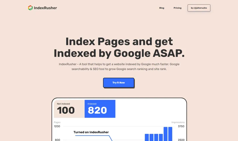 Screenshot of IndexRusher