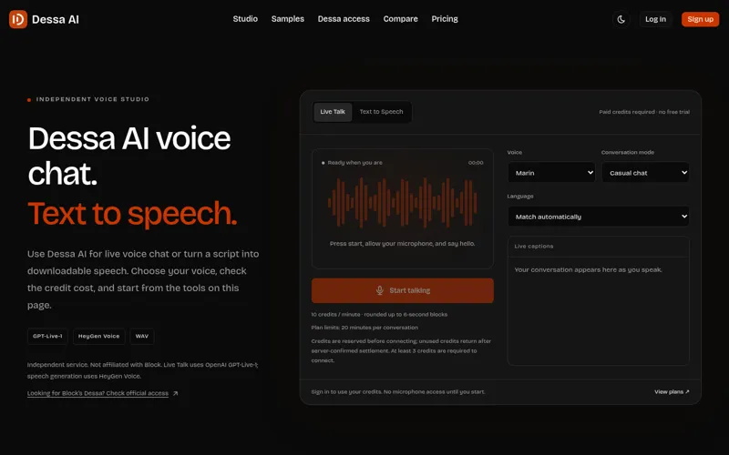 Screenshot of Dessa AI