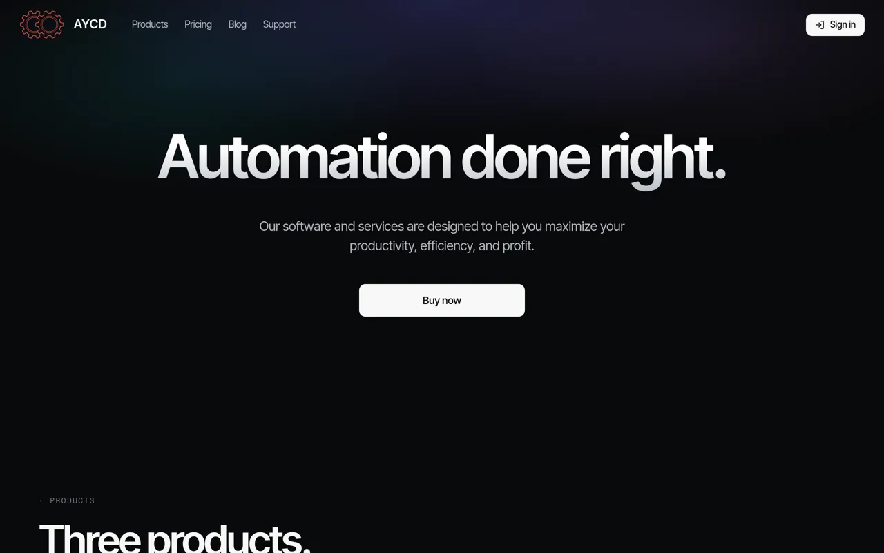 Screenshot of AYCD