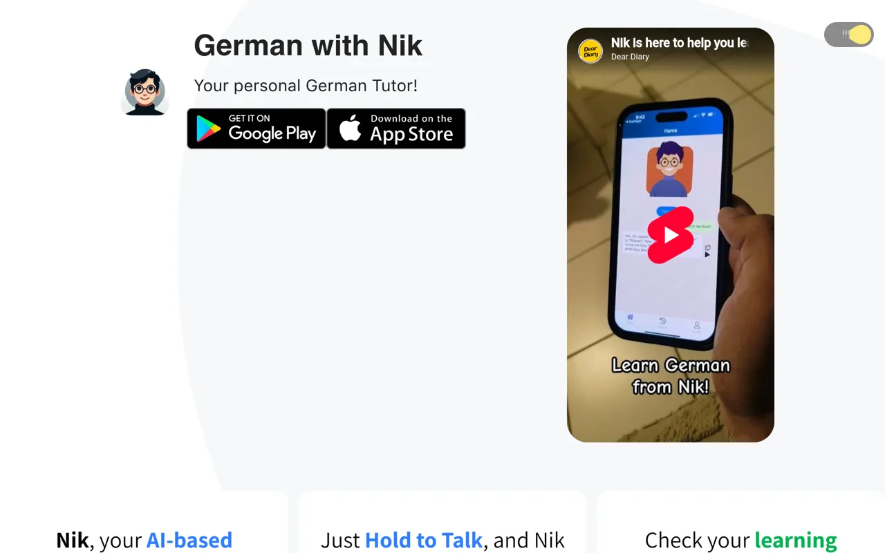Screenshot of German with Nik