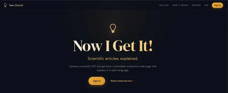 Screenshot of Now I Get It!
