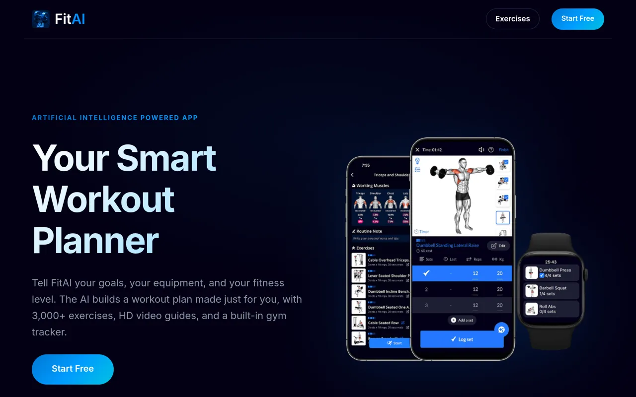 Screenshot of FitAI - AI Workout Planner & Fitness Tracker