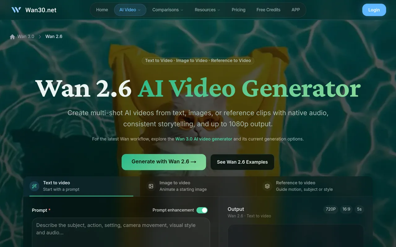Screenshot of Wan 2.6