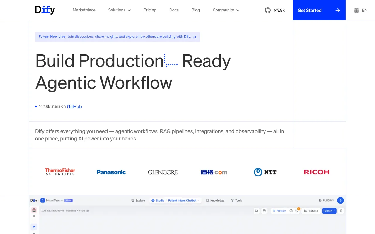 Screenshot of Dify